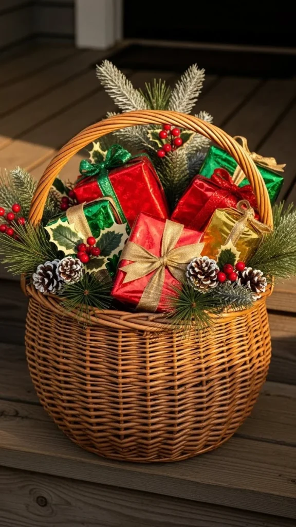 A Basket of Faux Gifts for a Playful Touch