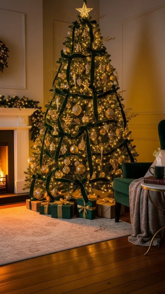 A Calming Green and Gold Tree