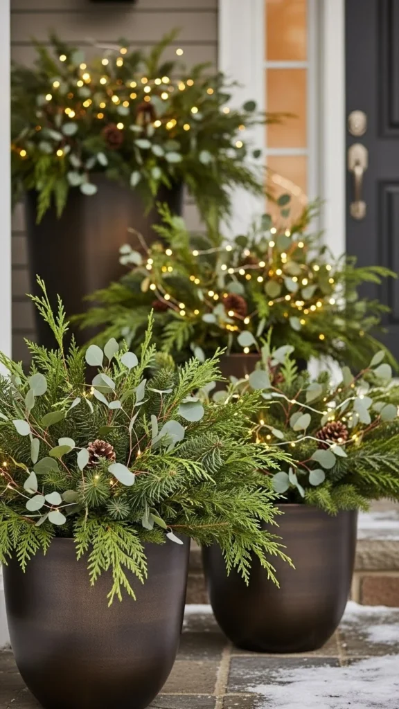 A Cluster of Potted Winter Plants