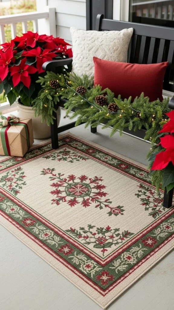 A Porch Rug in Holiday Colors