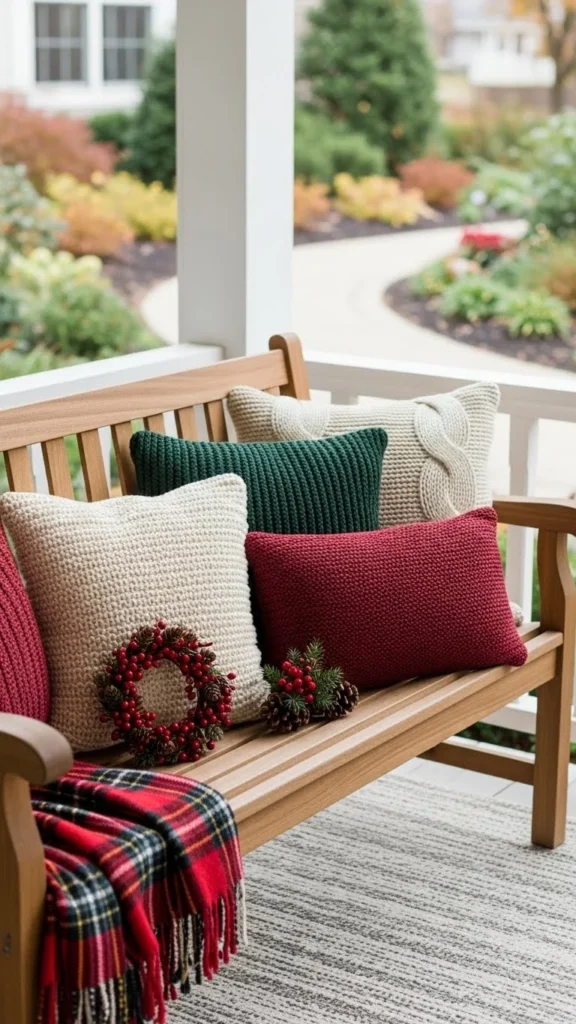 A Simple Bench Styled With Cozy Pillows