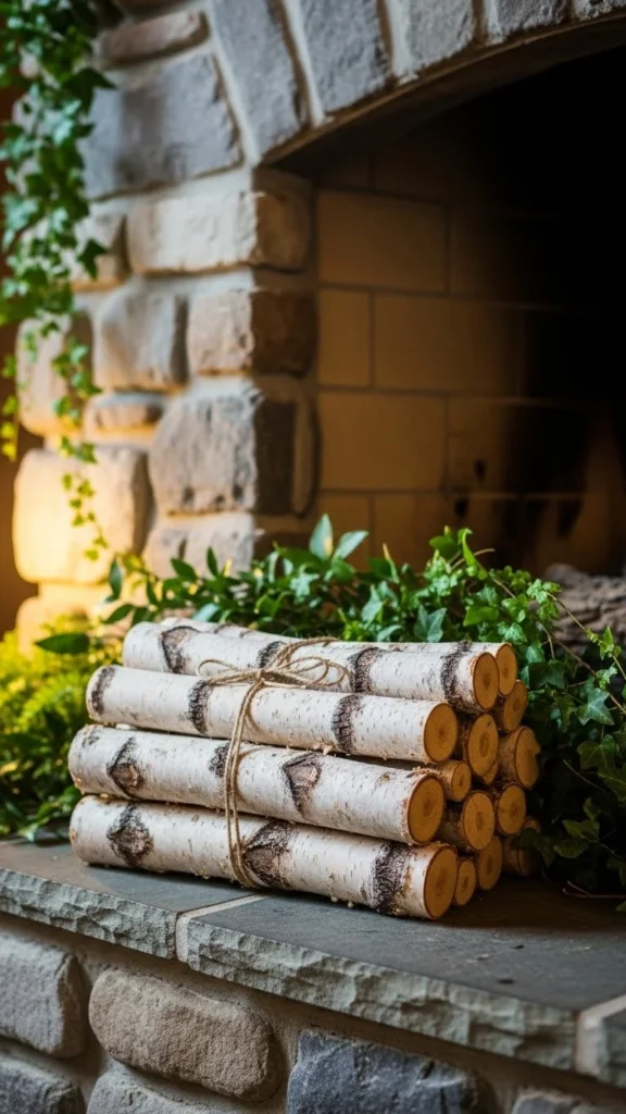 Birch Log Decor