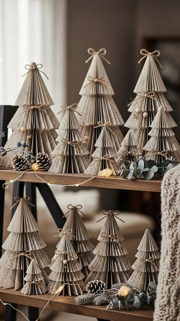 Book Page Christmas Trees