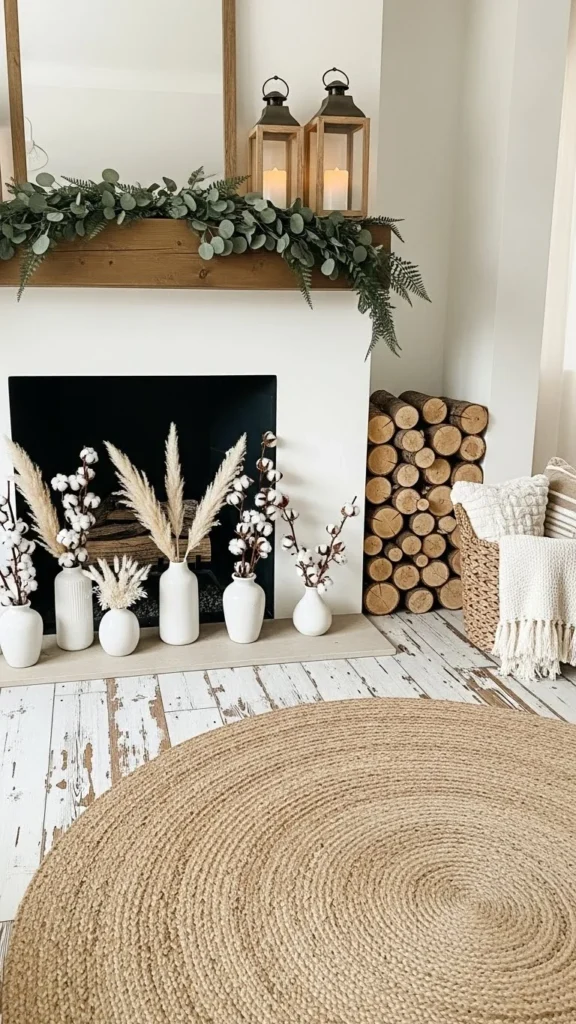 Calm Fireplace Hearth Styling