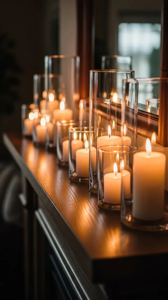 Candle-Filled Mantel Glow