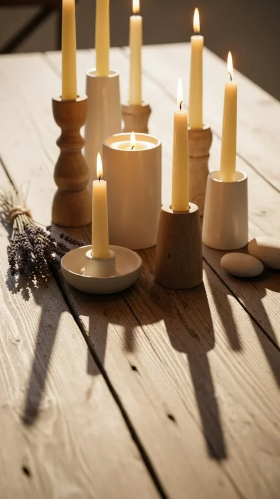 Candle Groupings with Natural Holders