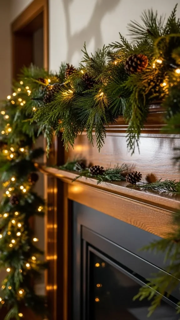 Classic Greenery Garland With Soft Lights