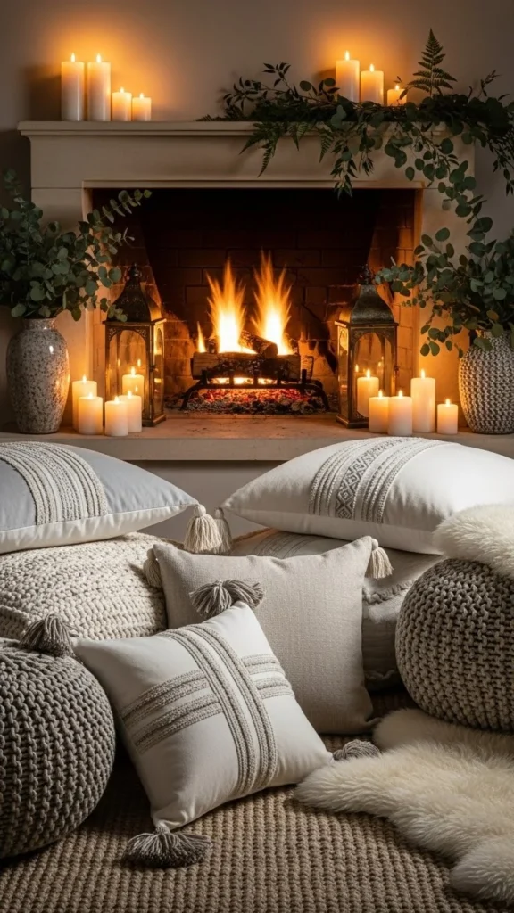 Cozy Fireplace Floor Seating