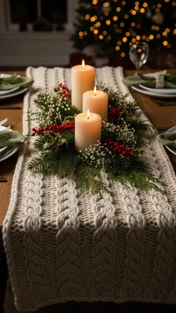 Cozy Knit Table Runner