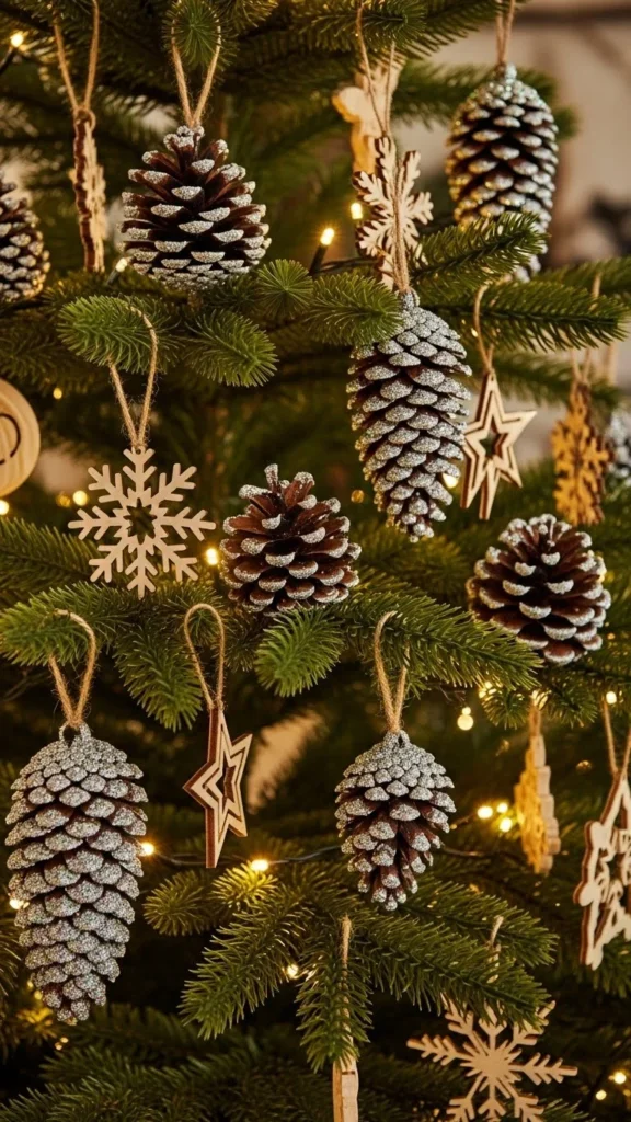 DIY Glitter Pinecone Tree