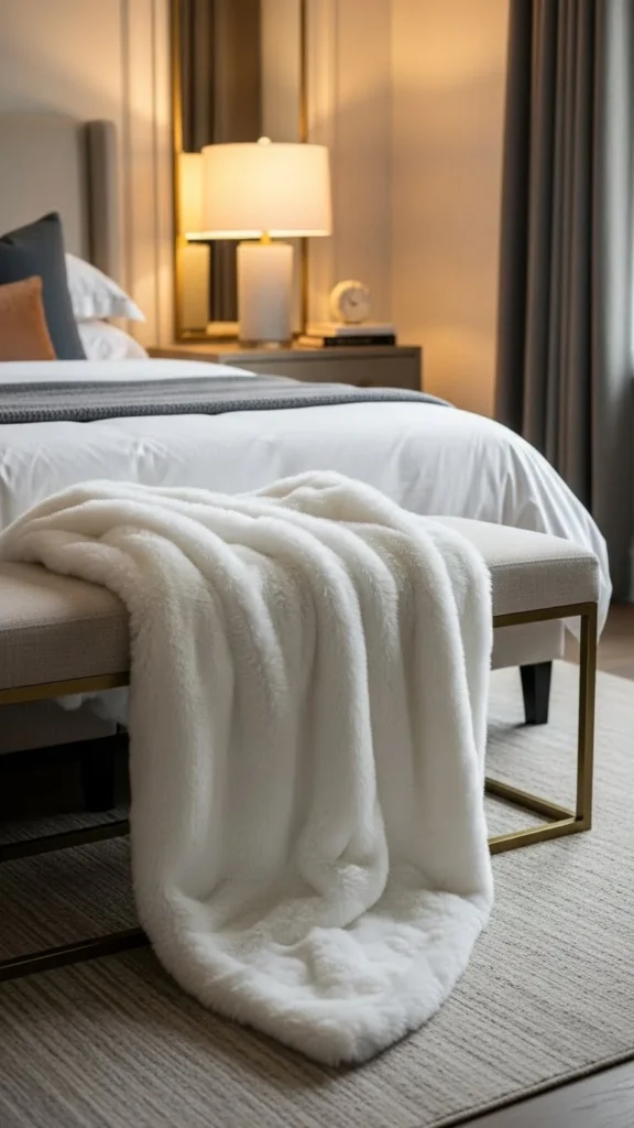 Faux Fur Bench Cover