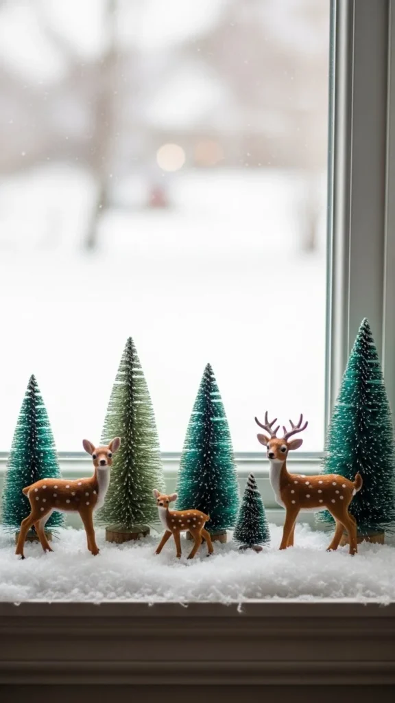 Faux Snow Windowsill Display