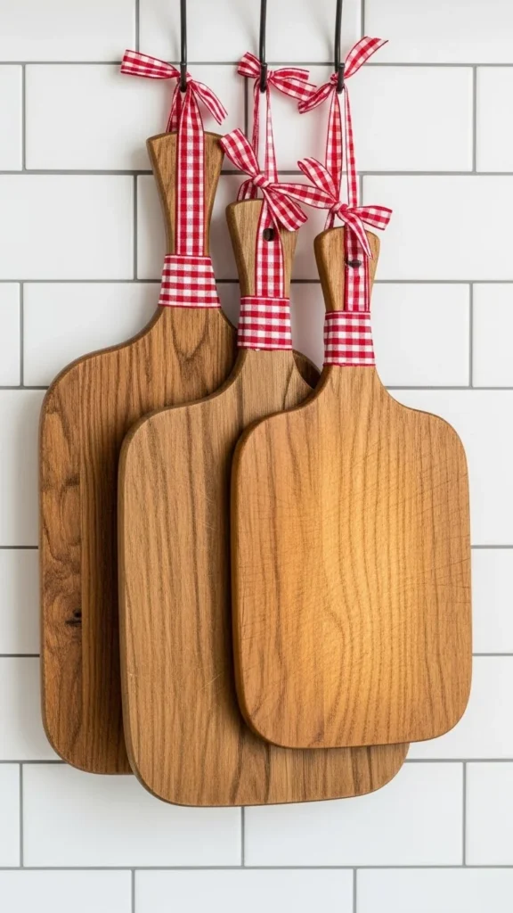 Hang Decorative Cutting Boards with Ribbon