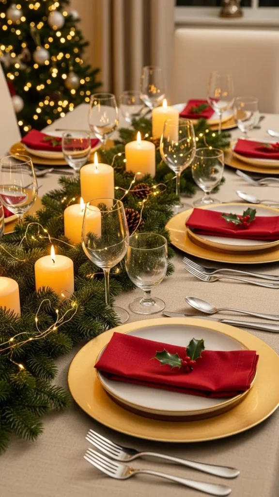 How to decorate a Christmas dining table