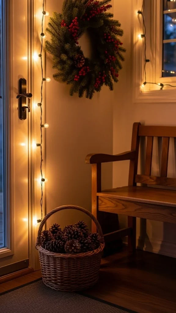 How to decorate a Christmas entryway