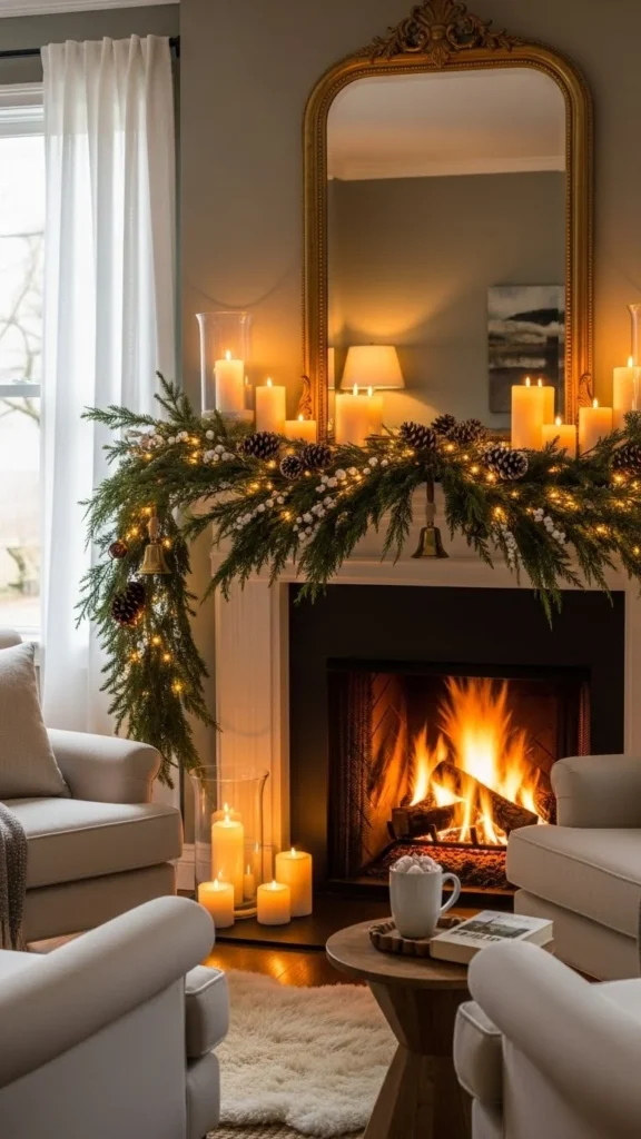 Christmas mantel decor
