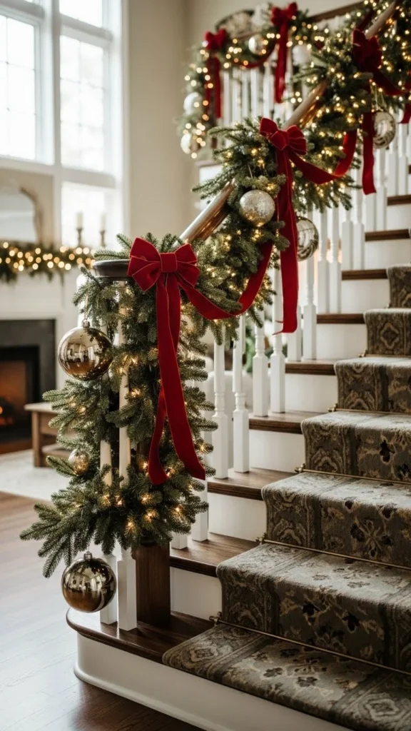How to Decorate a Christmas Staircase