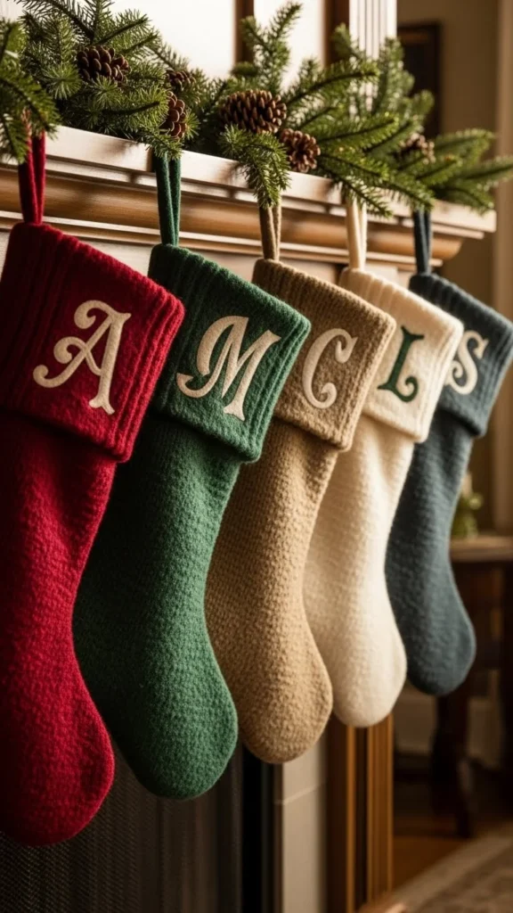 Mantel With Personalized Stockings