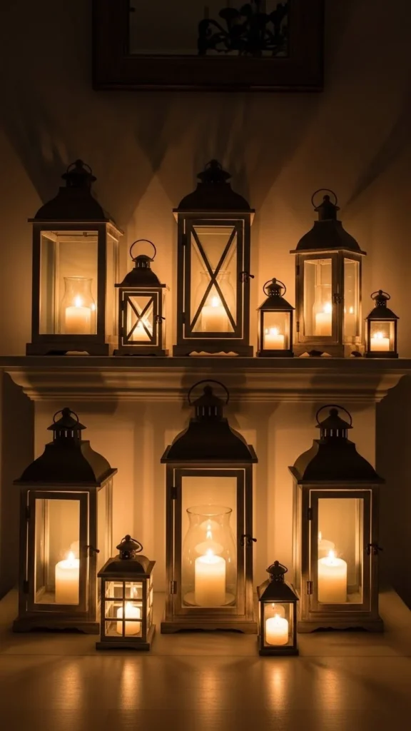 Merry Mantel With Mini Trees