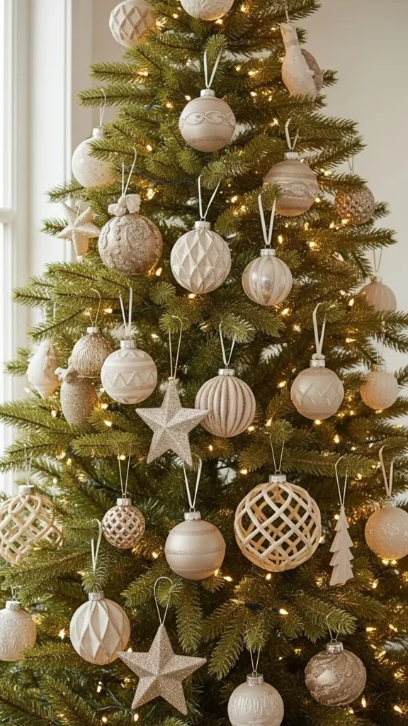 Neutral Beige & Warm Gold Tree