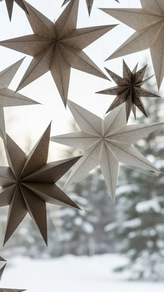 Paper Star Window Decorations