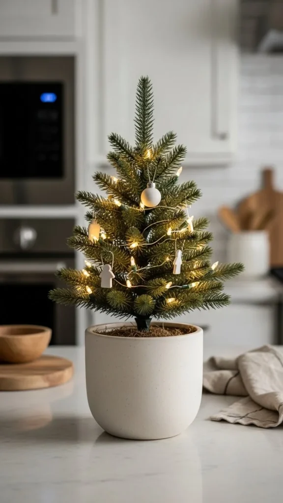 Place a Small Christmas Tree on the Counter