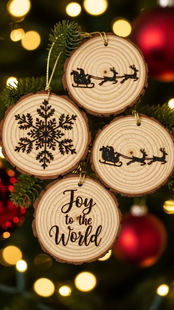 Rustic Wood Slice Ornaments