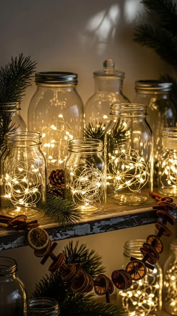 Simple String Lights in Jars