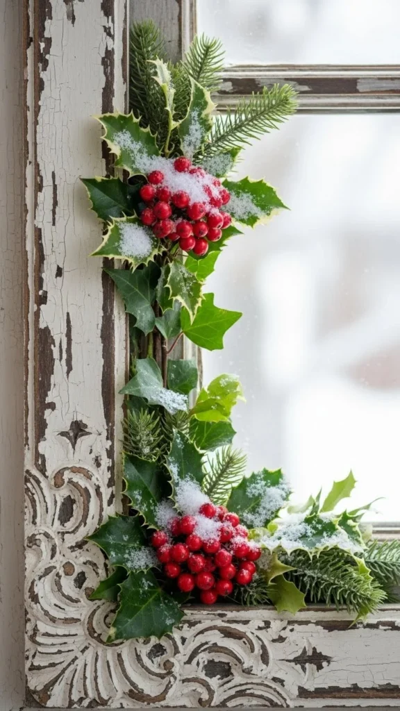 Snow-Dusted Greenery Clusters
