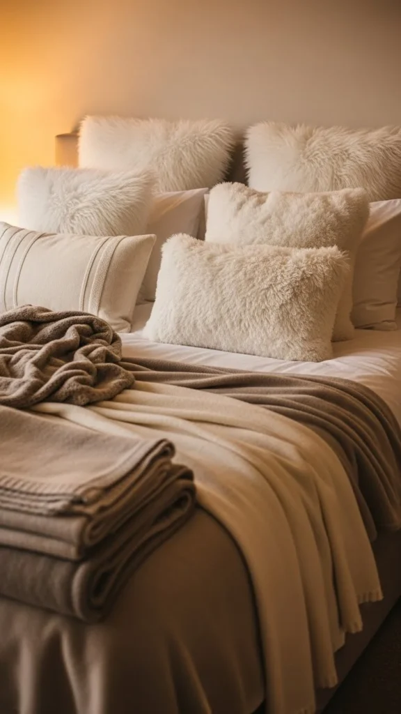 Snowy White Throw Pillows