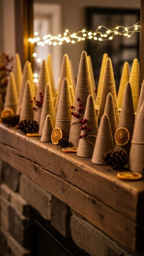 Twine-Wrapped Mini Trees