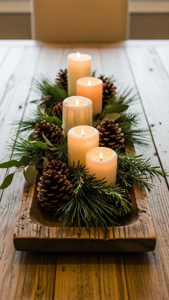 Wooden Candle Tray