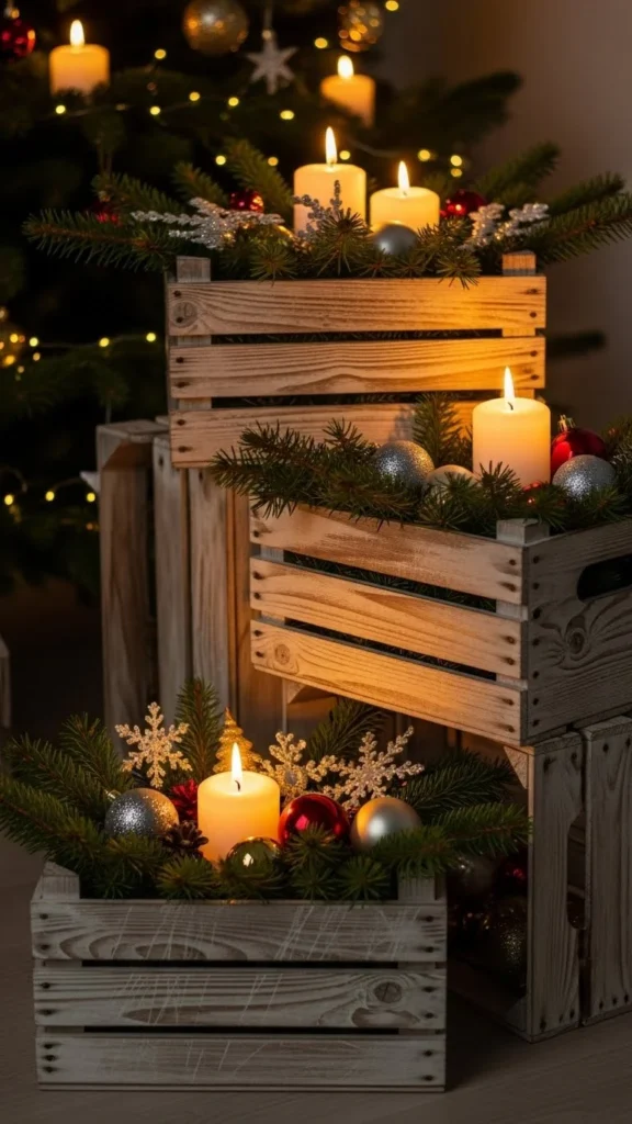 Wooden Crate Christmas Display