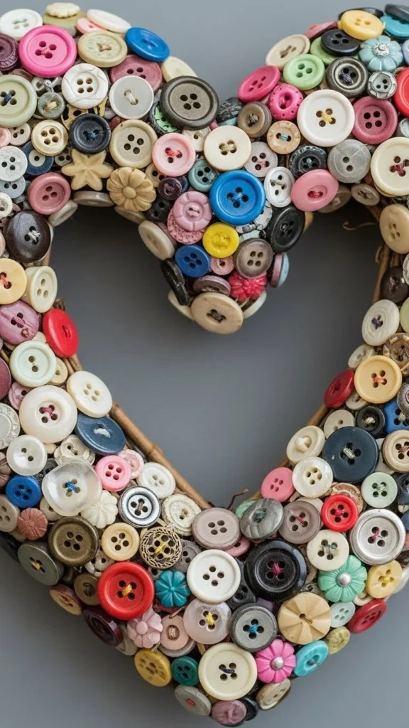 Button Heart Wreath