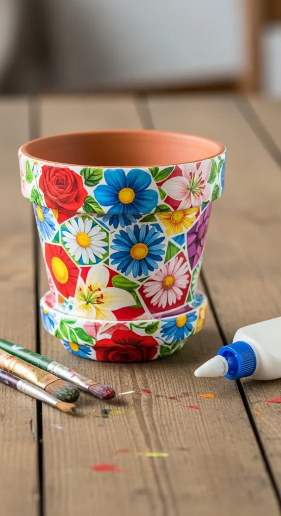 Decoupage Clay Pots