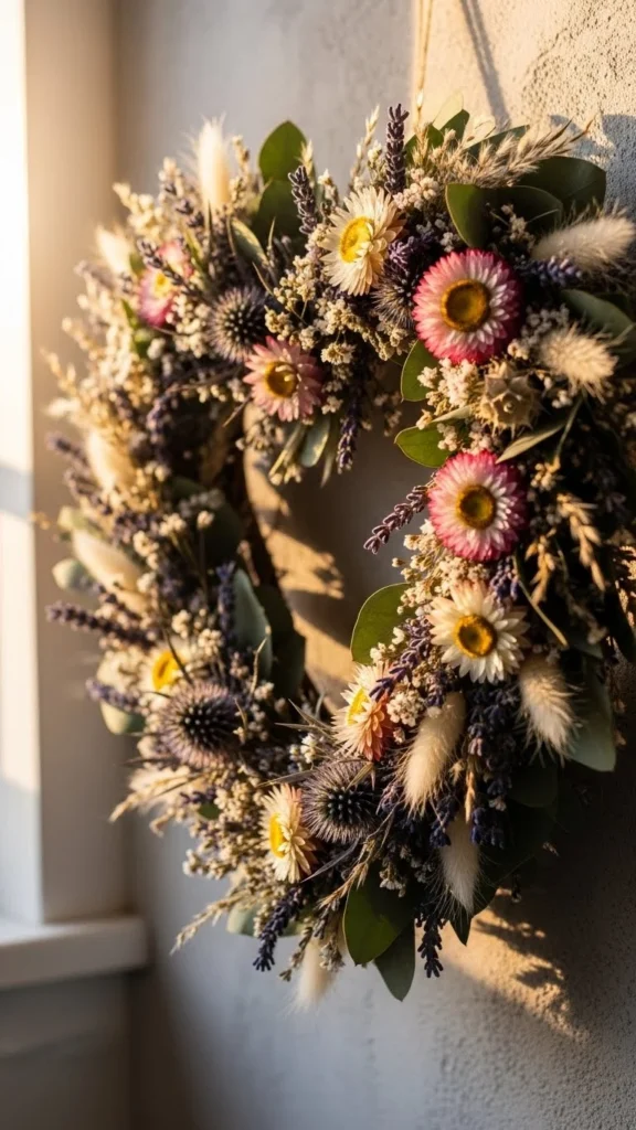 Dried Flower Heart Wreath