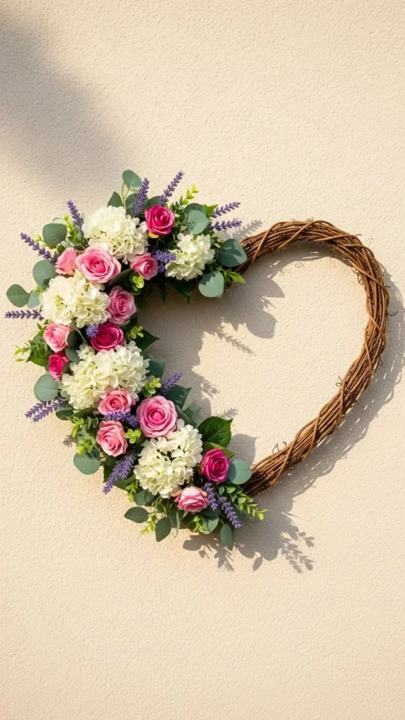 Floral Half-Heart Wreath