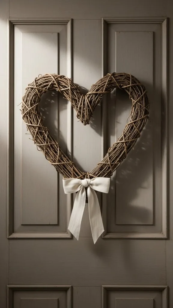 Heart Wreath with Simple Bow Accent