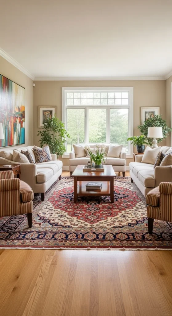 Match Rugs to the Scale of the Room