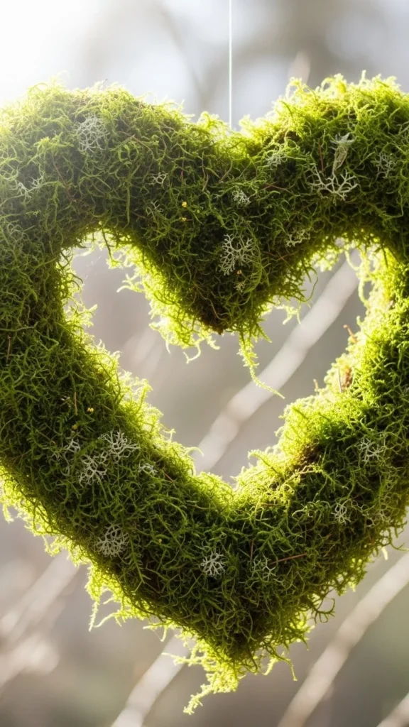 Moss-Covered Heart Wreath
