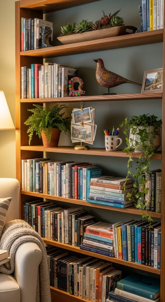 how to arrange bookshelves