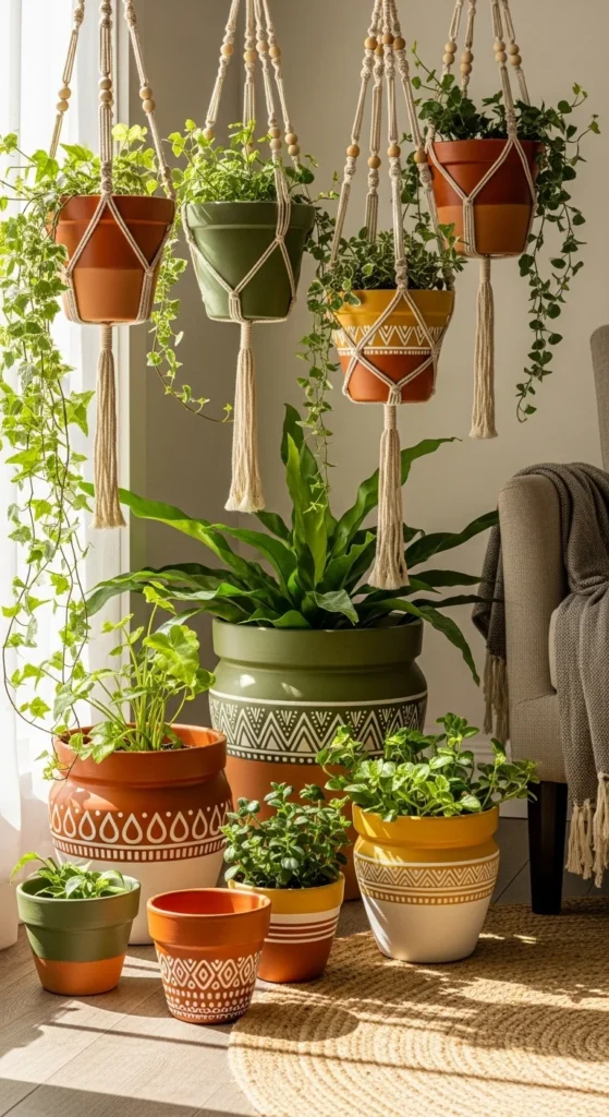 Boho Clay Pots