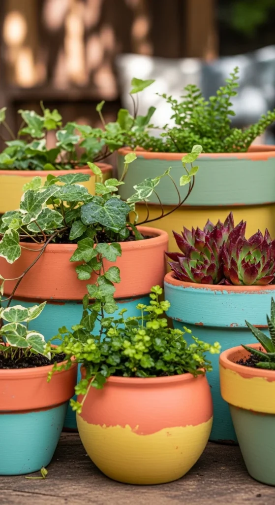 Chalk Paint Clay Pots