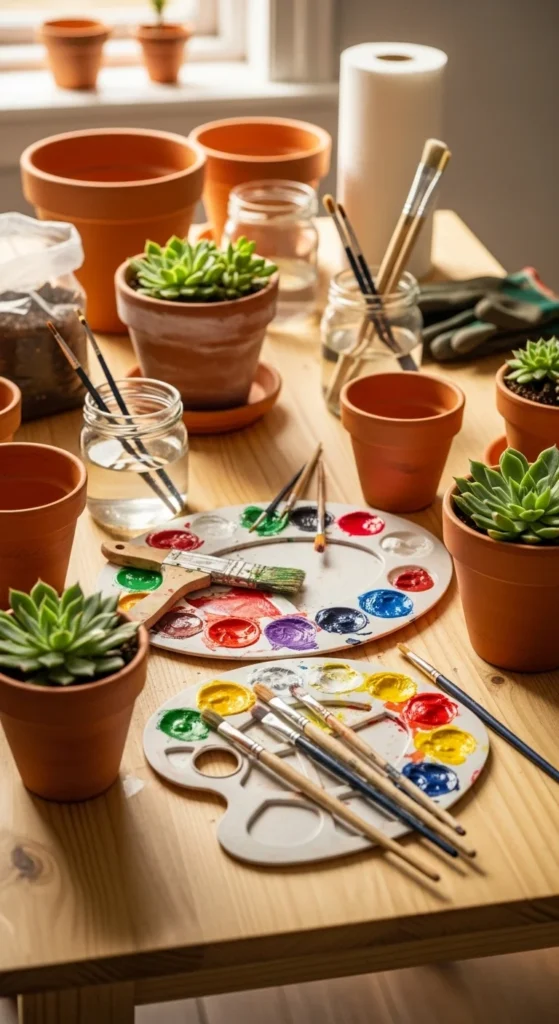 Clay Pot Face Planters
