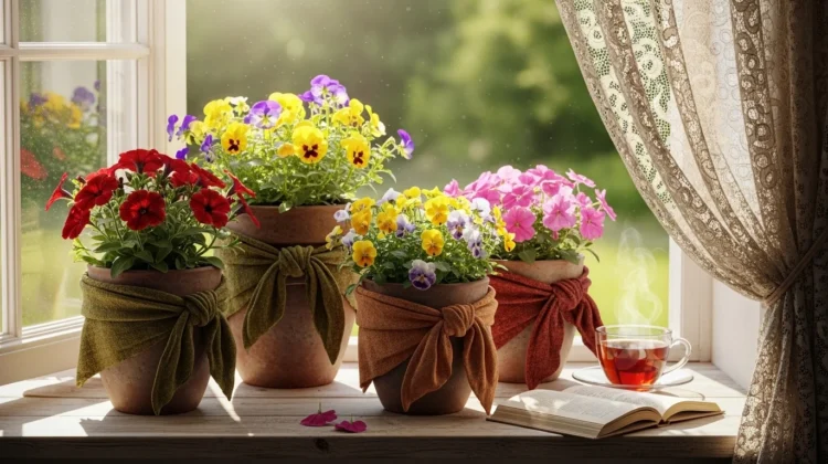 How to Decorate Clay Pots Using Fabric for a Cozy Look