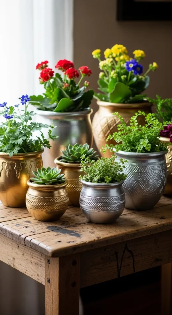 Metallic Clay Pots